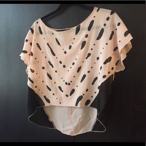 Hand painted silk dolman sleeve made in USA top